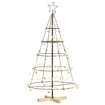 Árvore de Cone de Natal com suporte Preto 125 cm Aço
