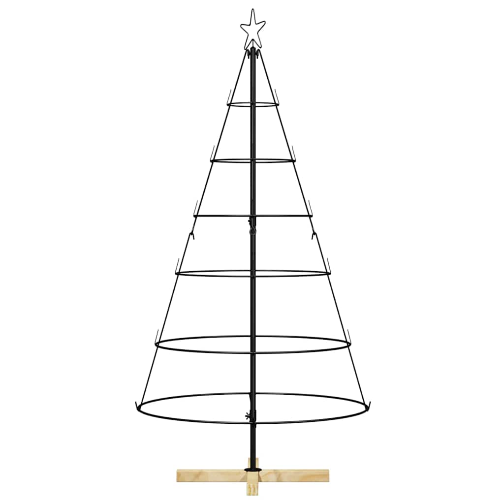 Árvore de Cone de Natal com suporte Preto 150 cm Aço