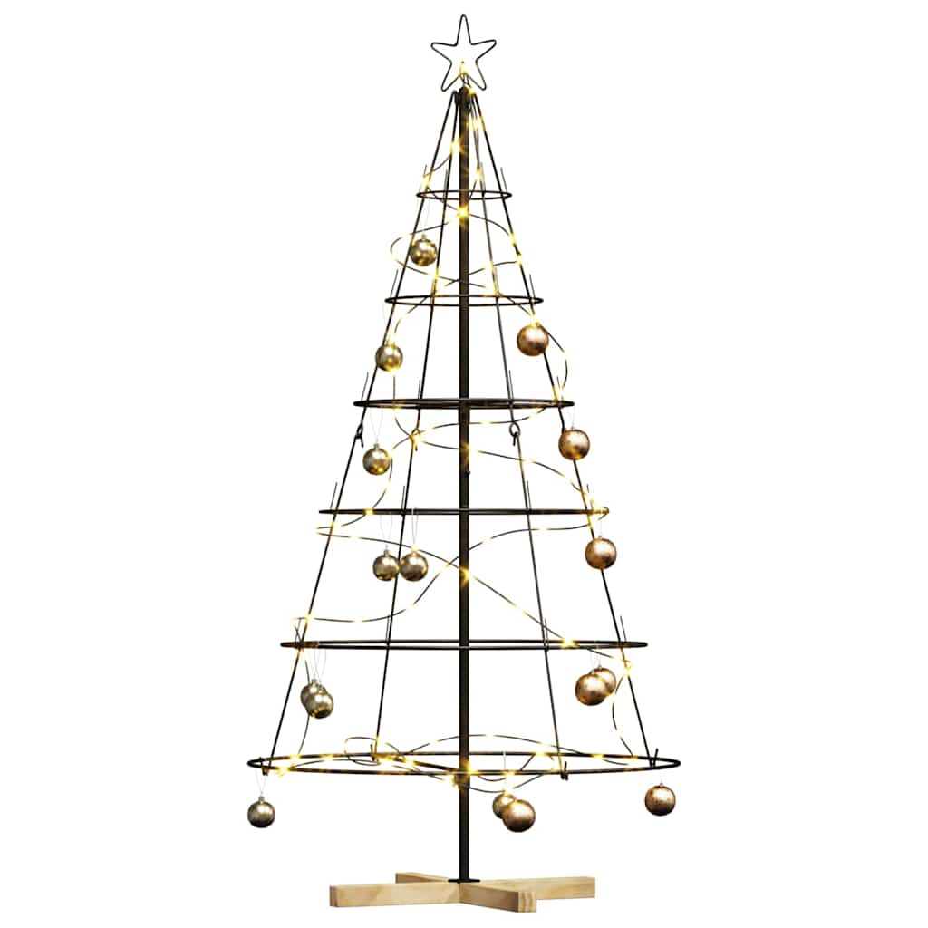 Árvore de Cone de Natal com suporte Preto 150 cm Aço