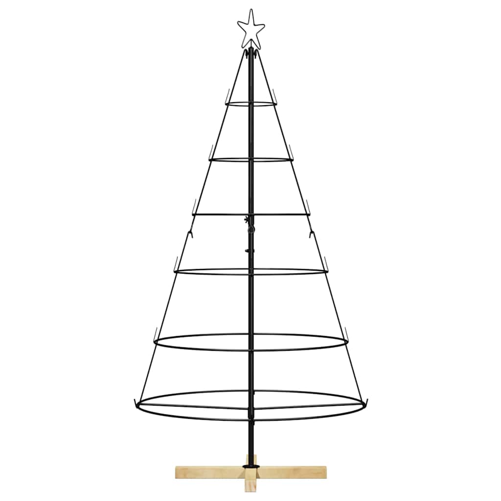 Árvore de Cone de Natal com suporte Preto 150 cm Aço