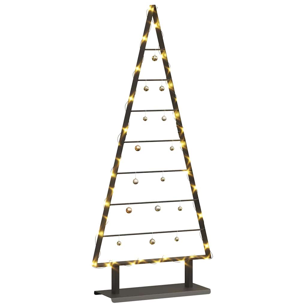Árvore de Natal de metal com suporte Preto 125,5 cm Aço