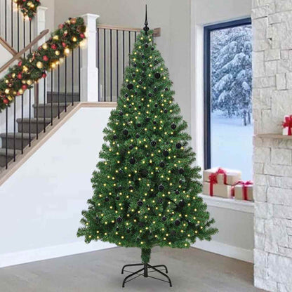 Árvore de Natal Artificial Verde 240 cm PVC, Aço e Plástico