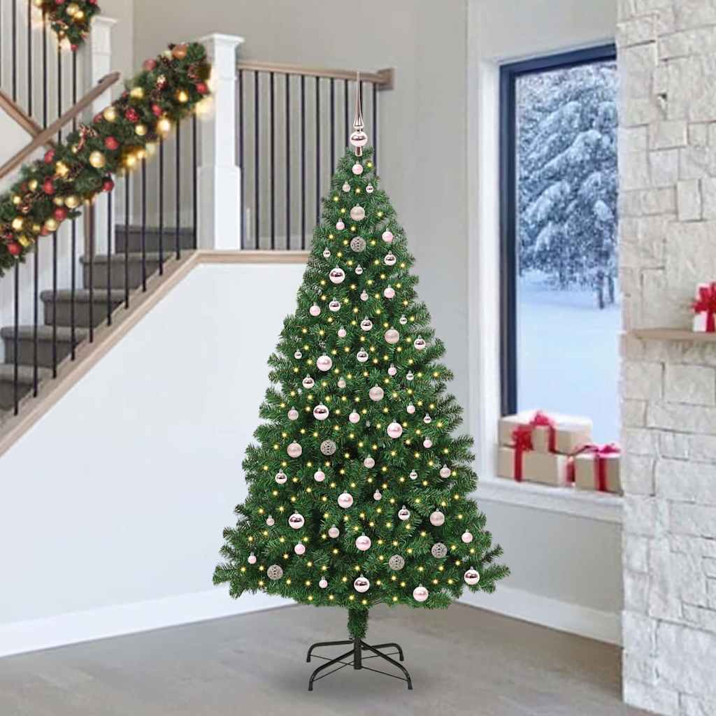 Árvore de Natal Artificial Verde 240 cm PVC, Aço e Plástico