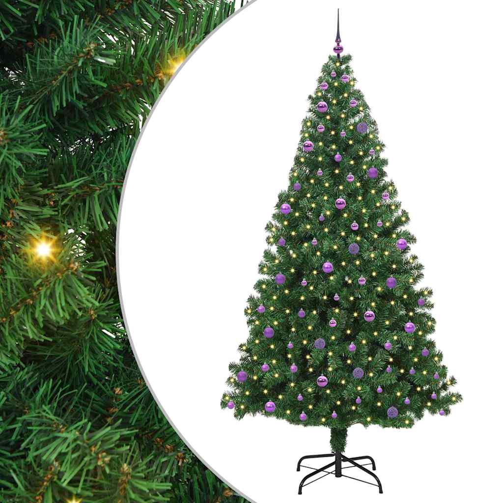 Árvore de Natal Artificial Verde 240 cm PVC, Aço e Plástico