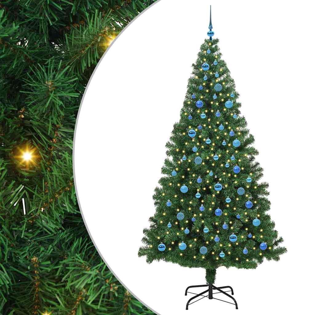 Árvore de Natal Artificial Verde 240 cm PVC, Aço e Plástico