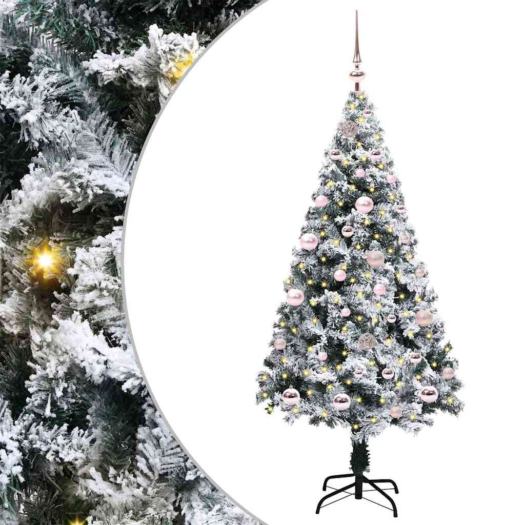 Árvore de Natal Artificial Branco 150 cm PVC, Aço e Plástico