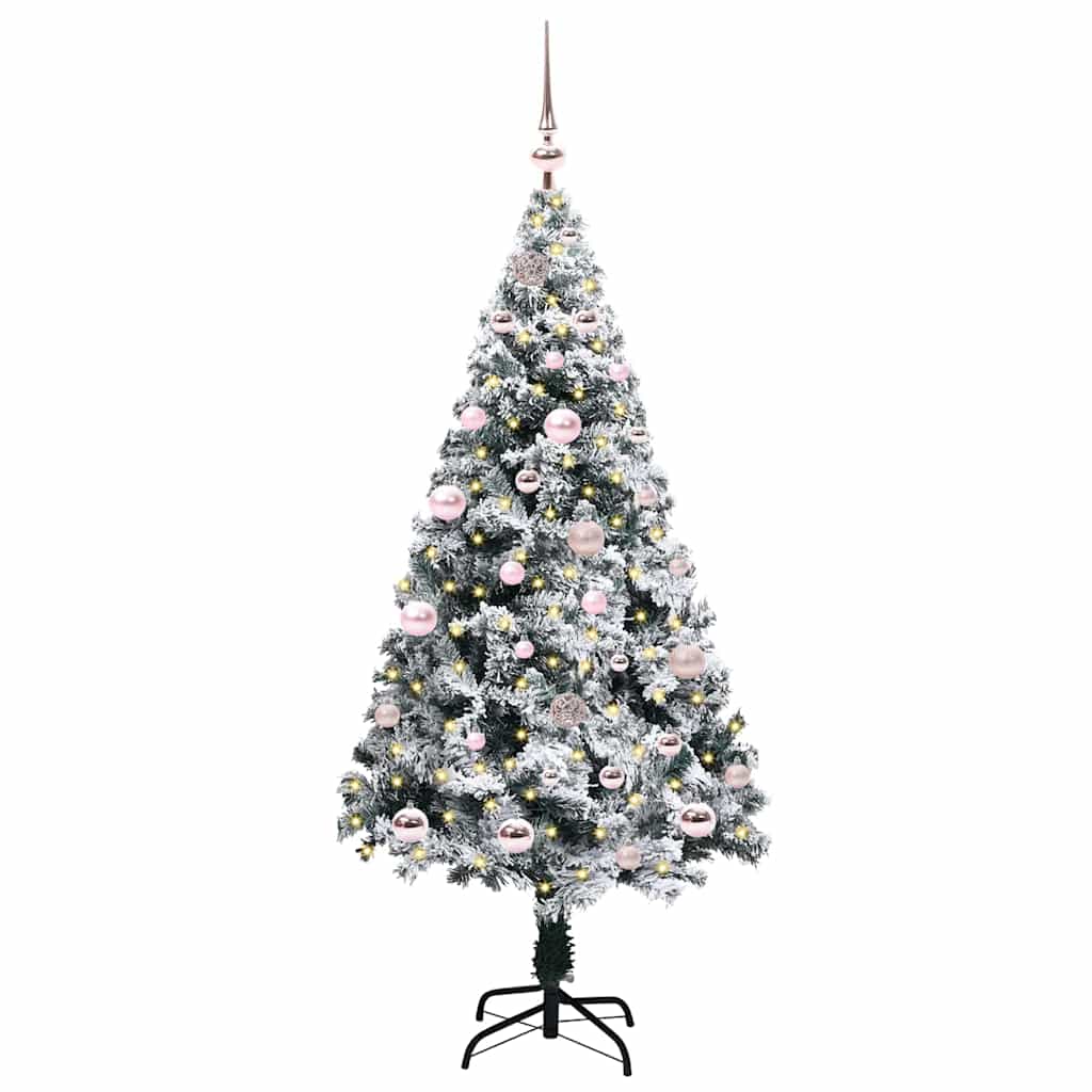 Árvore de Natal Artificial Branco 150 cm PVC, Aço e Plástico