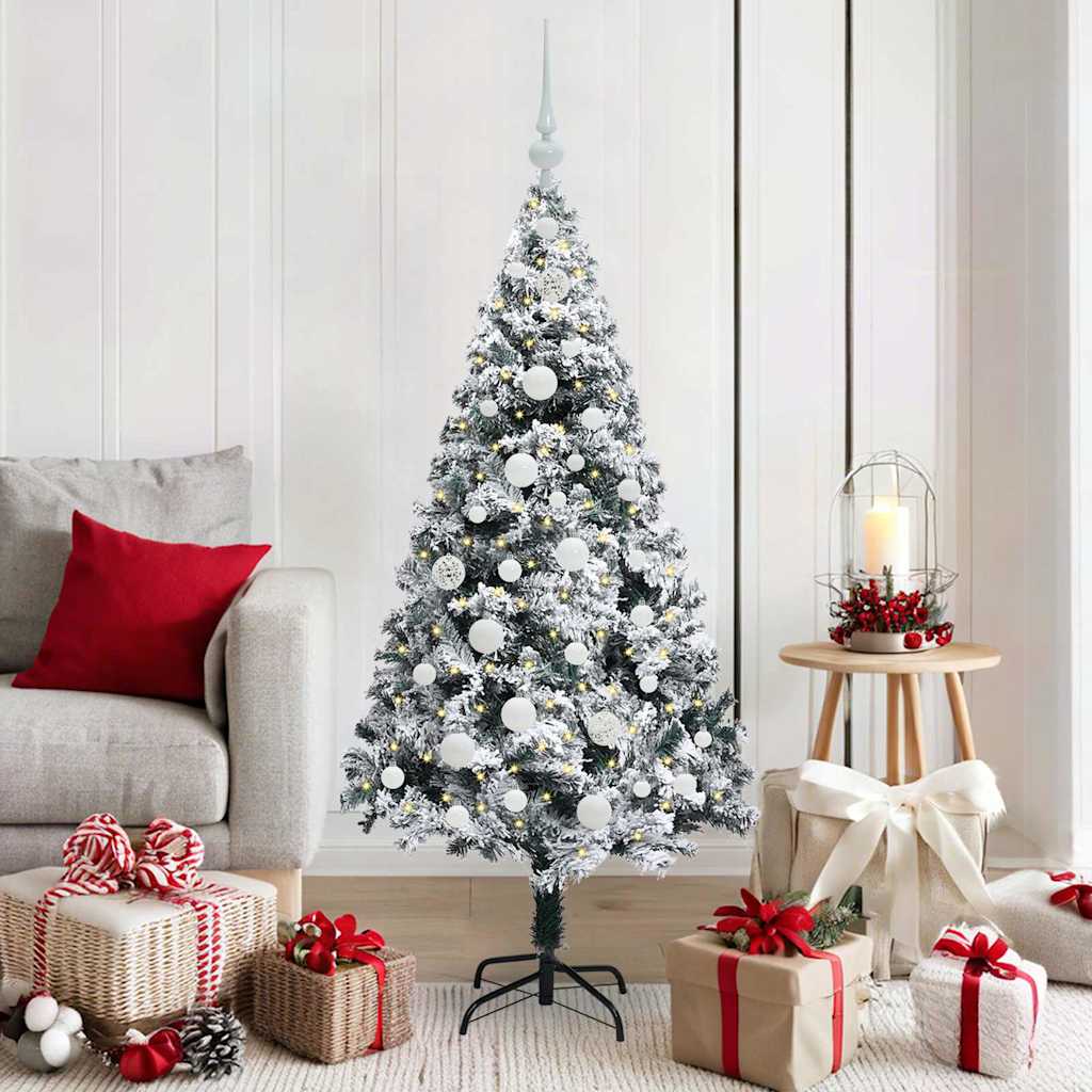 Árvore de Natal Artificial Branco 150 cm PVC, Aço e Plástico