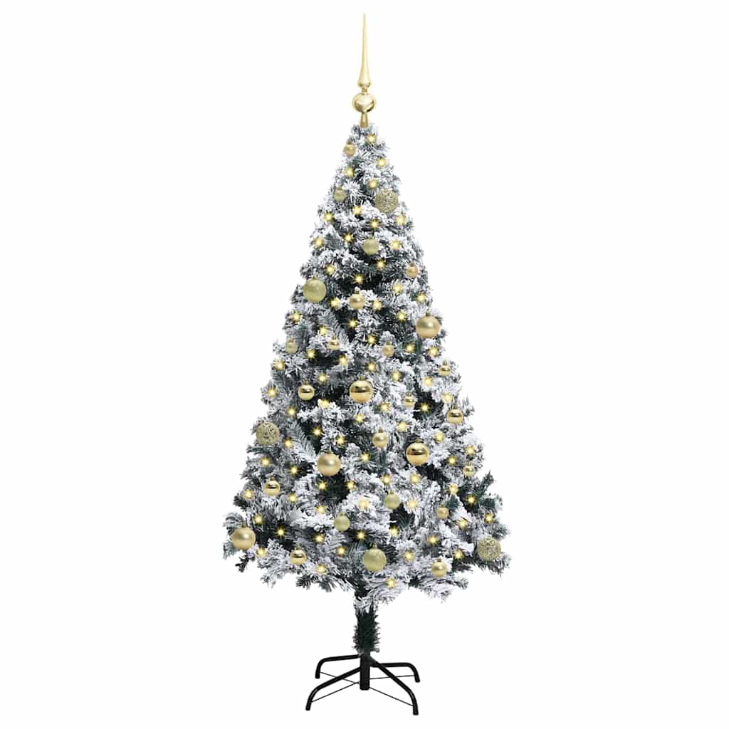 Árvore de Natal Artificial Branco 150 cm PVC, Aço e Plástico