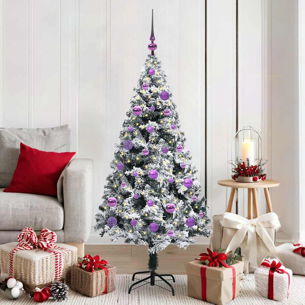 Árvore de Natal Artificial Branco 150 cm PVC, Aço e Plástico