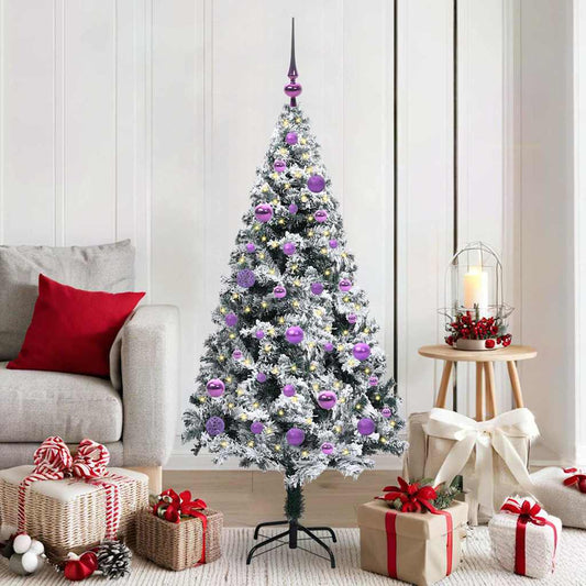 Árvore de Natal Artificial Branco 150 cm PVC, Aço e Plástico