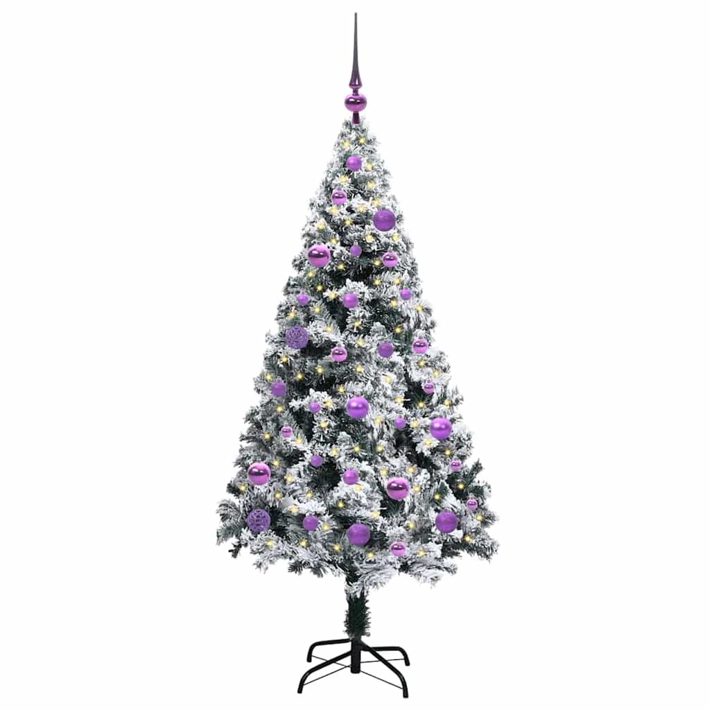 Árvore de Natal Artificial Branco 150 cm PVC, Aço e Plástico