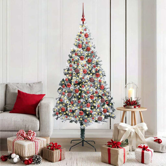 Árvore de Natal Artificial Branco 180 cm PVC, Aço e Plástico