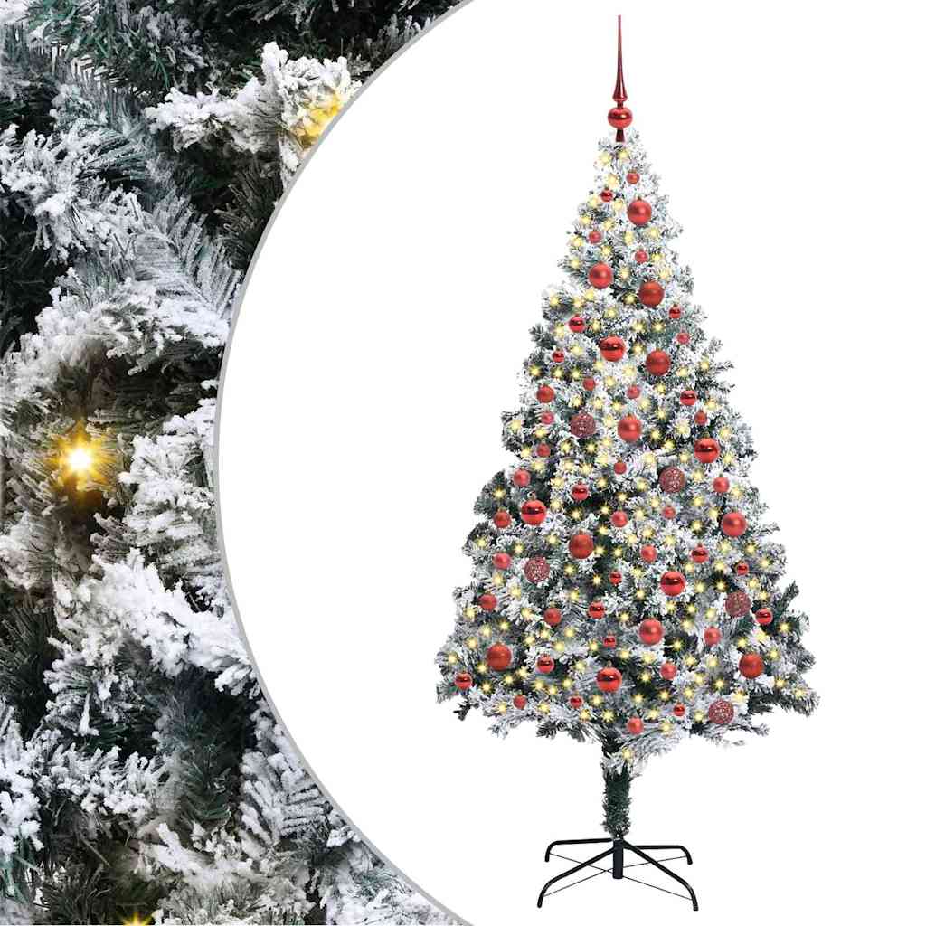 Árvore de Natal Artificial Branco 180 cm PVC, Aço e Plástico