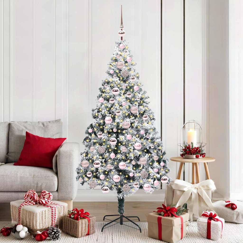 Árvore de Natal Artificial Branco 180 cm PVC, Aço e Plástico