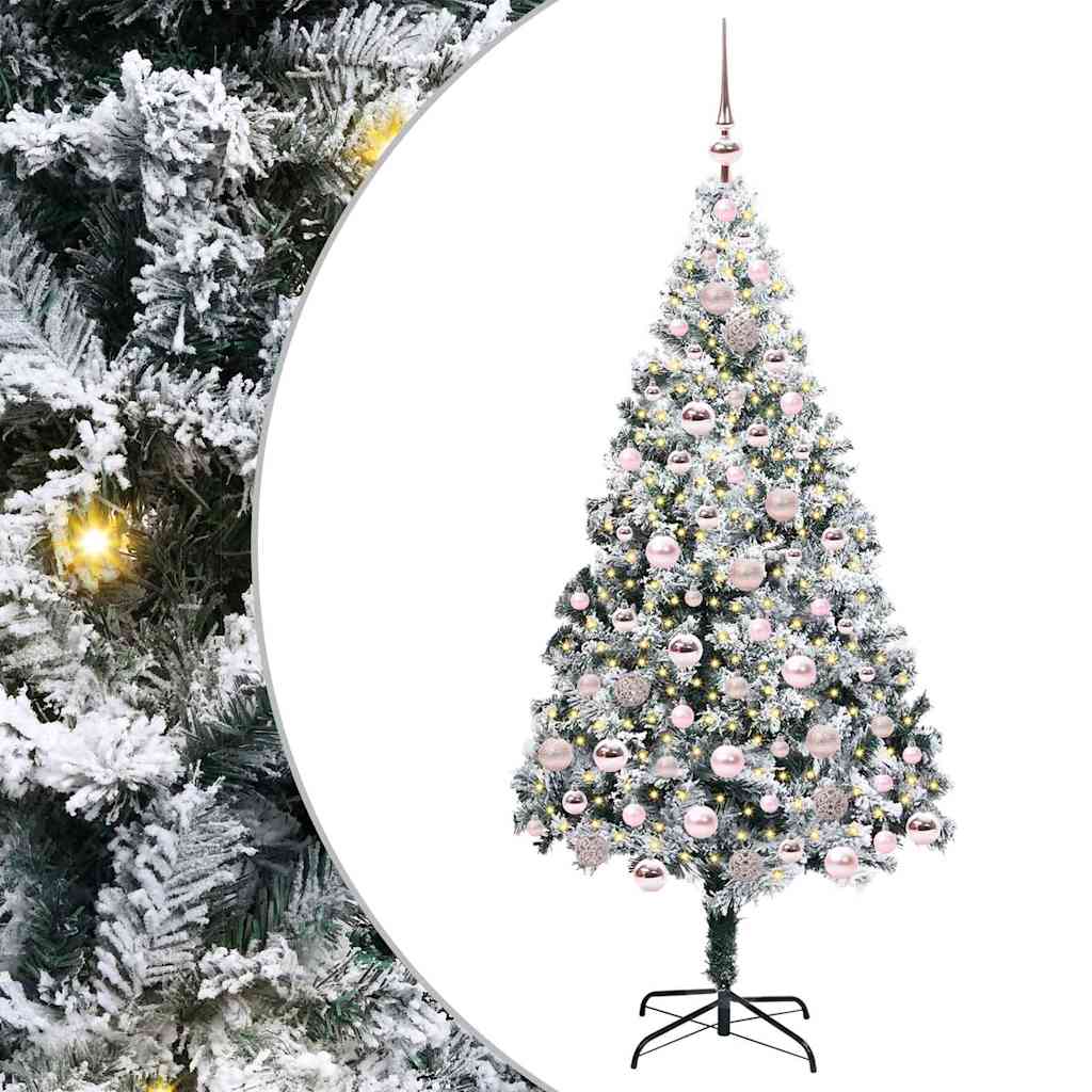 Árvore de Natal Artificial Branco 180 cm PVC, Aço e Plástico