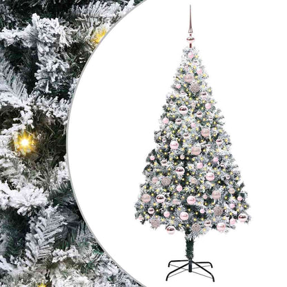 Árvore de Natal Artificial Branco 180 cm PVC, Aço e Plástico