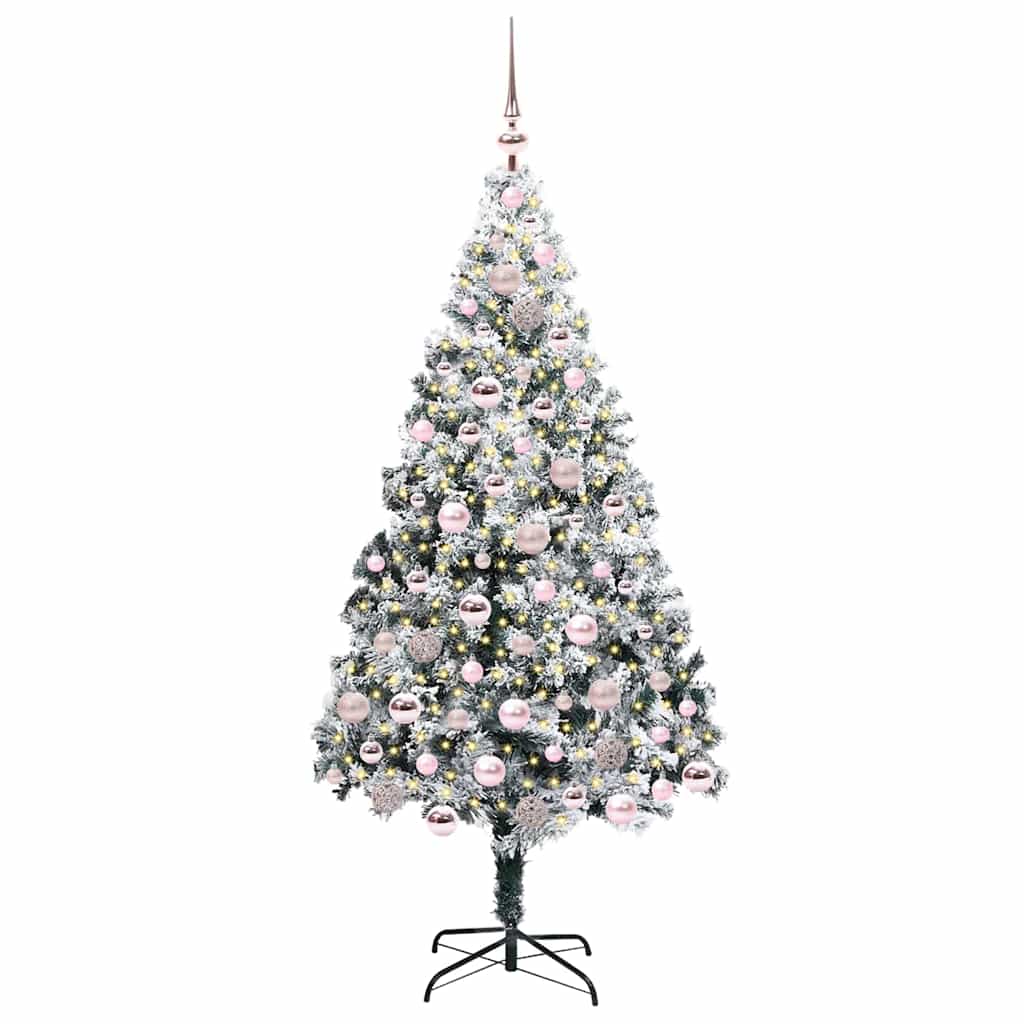 Árvore de Natal Artificial Branco 180 cm PVC, Aço e Plástico
