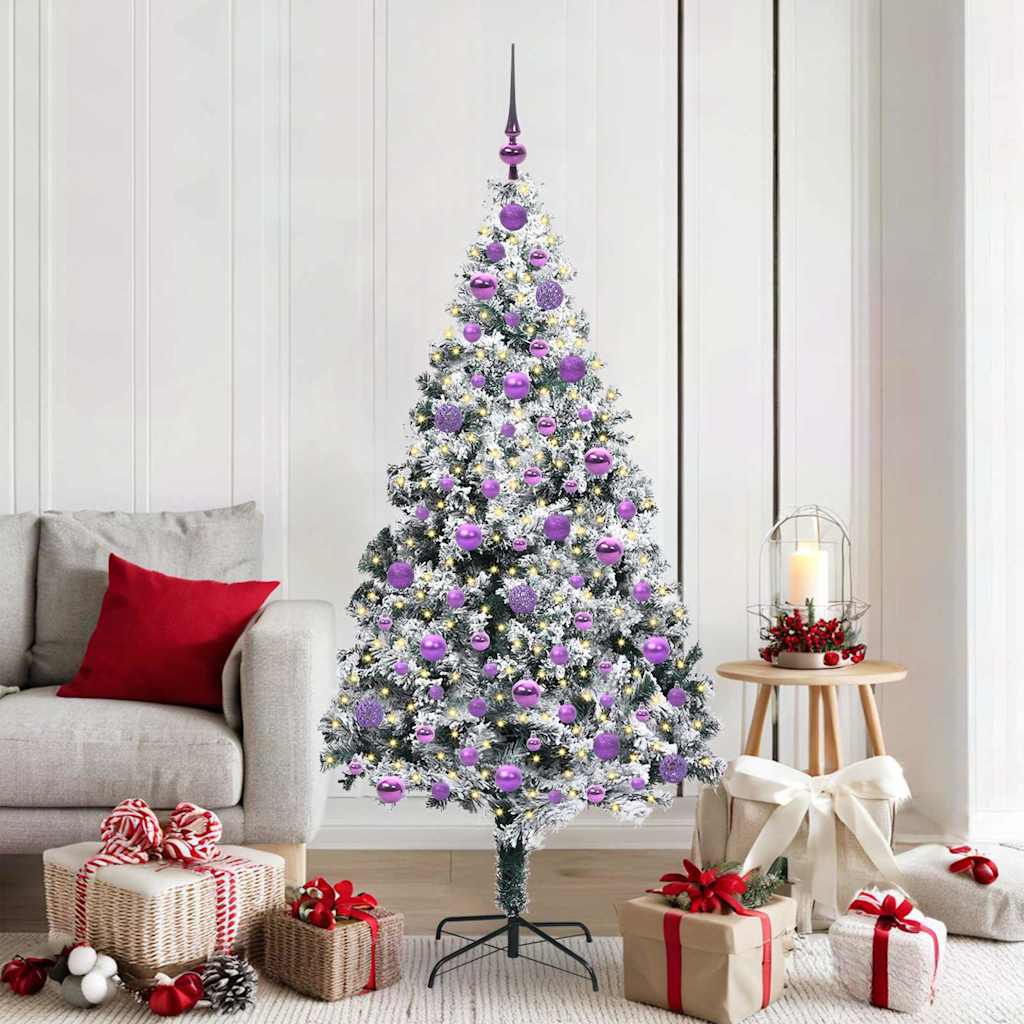 Árvore de Natal Artificial Branco 180 cm PVC, Aço e Plástico