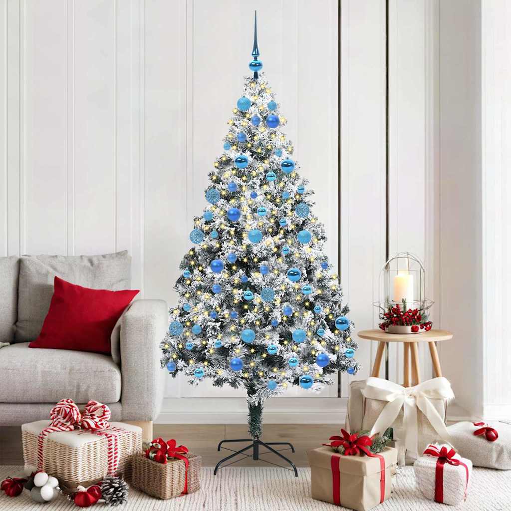 Árvore de Natal Artificial Branco 180 cm PVC, Aço e Plástico