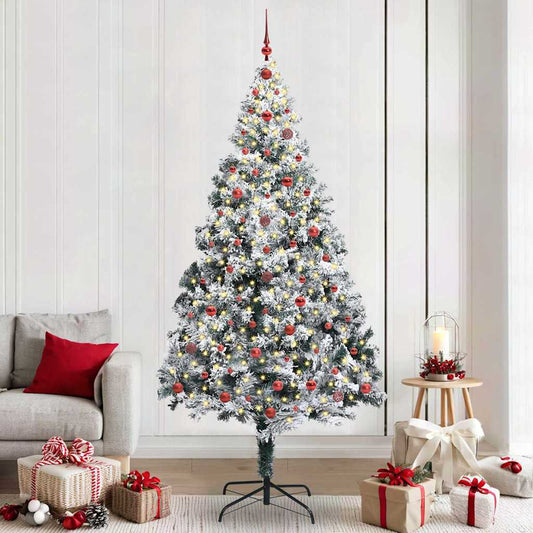 Árvore de Natal Artificial Branco 240 cm PVC, Aço e Plástico