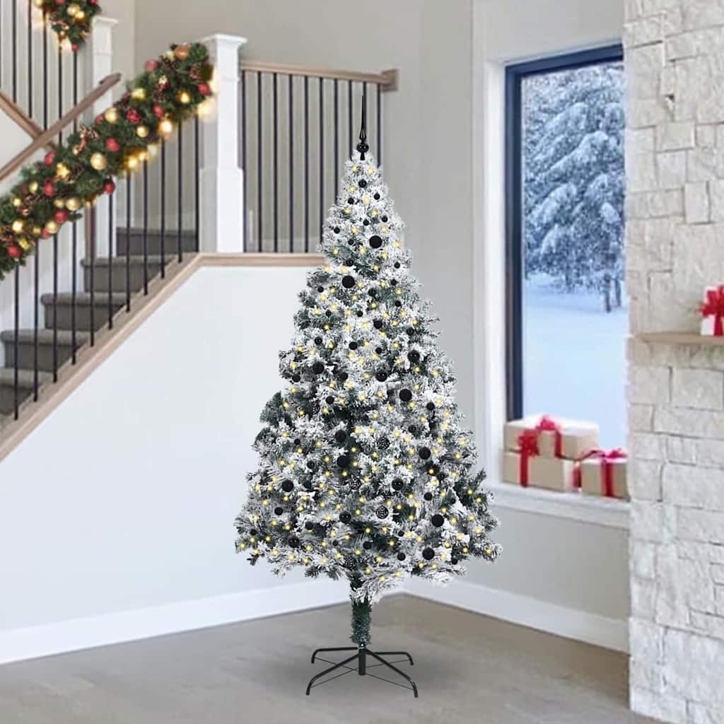 Árvore de Natal Artificial Branco 240 cm PVC, Aço e Plástico