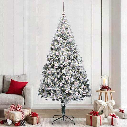 Árvore de Natal Artificial Branco 240 cm PVC, Aço e Plástico