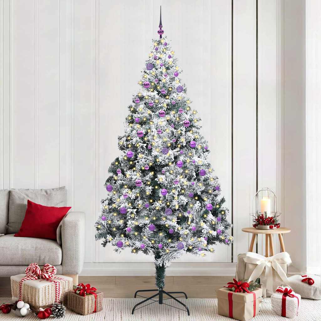 Árvore de Natal Artificial Branco 240 cm PVC, Aço e Plástico