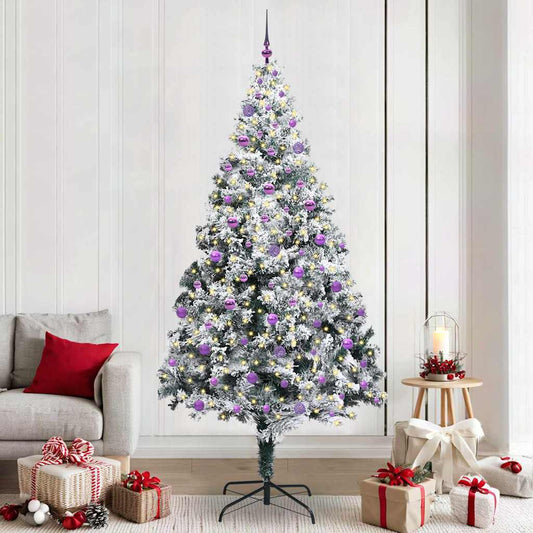 Árvore de Natal Artificial Branco 240 cm PVC, Aço e Plástico