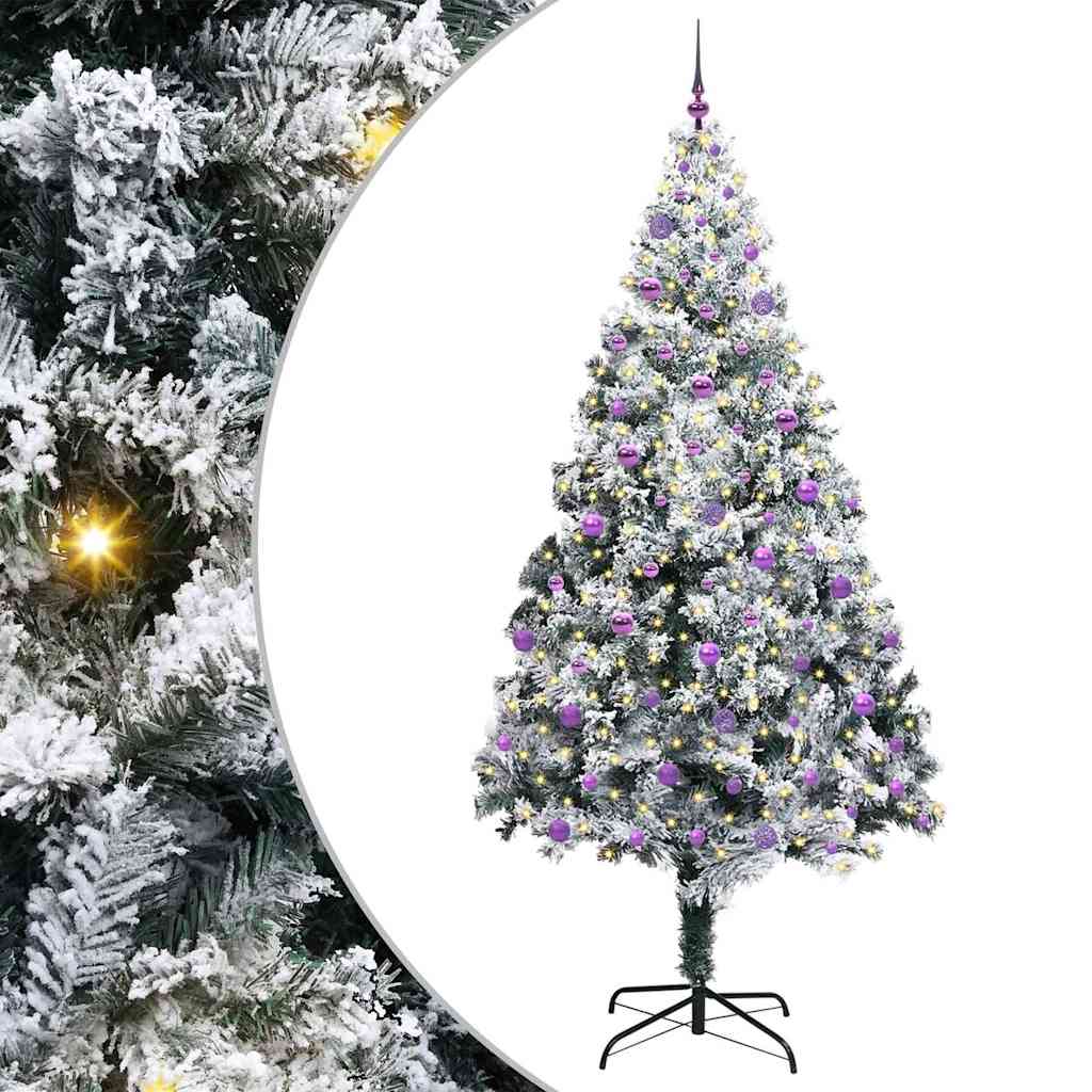 Árvore de Natal Artificial Branco 240 cm PVC, Aço e Plástico