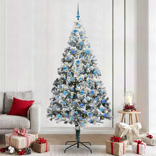 Árvore de Natal Artificial Branco 240 cm PVC, Aço e Plástico