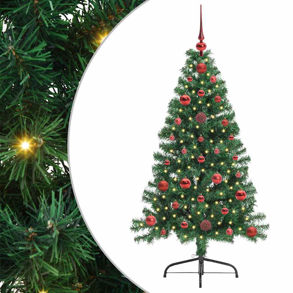 Árvore de Natal Artificial Pré-iluminada Verde 120 cm PVC