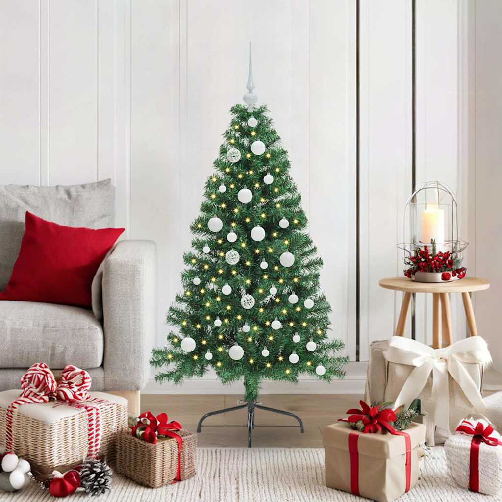 Árvore de Natal Artificial Pré-iluminada Verde 120 cm PVC