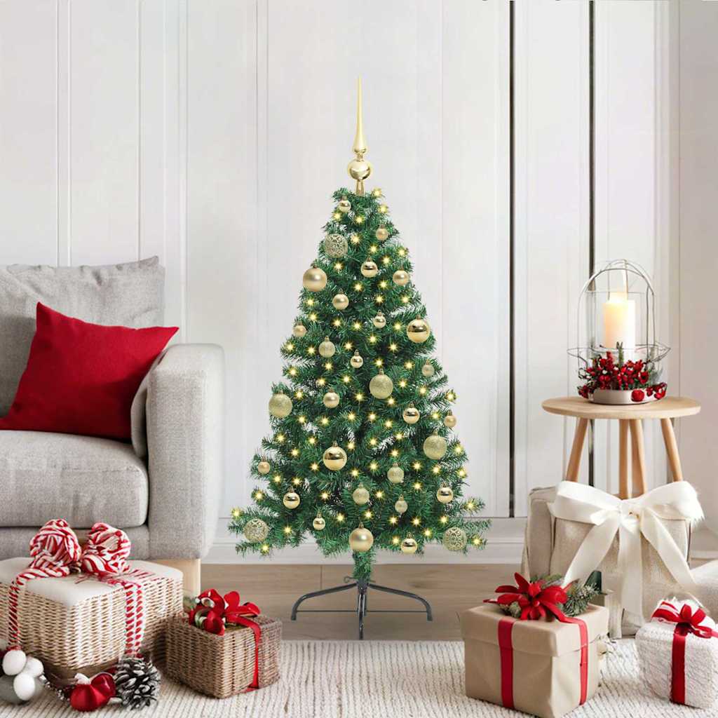 Árvore de Natal Artificial Pré-iluminada Verde 120 cm PVC