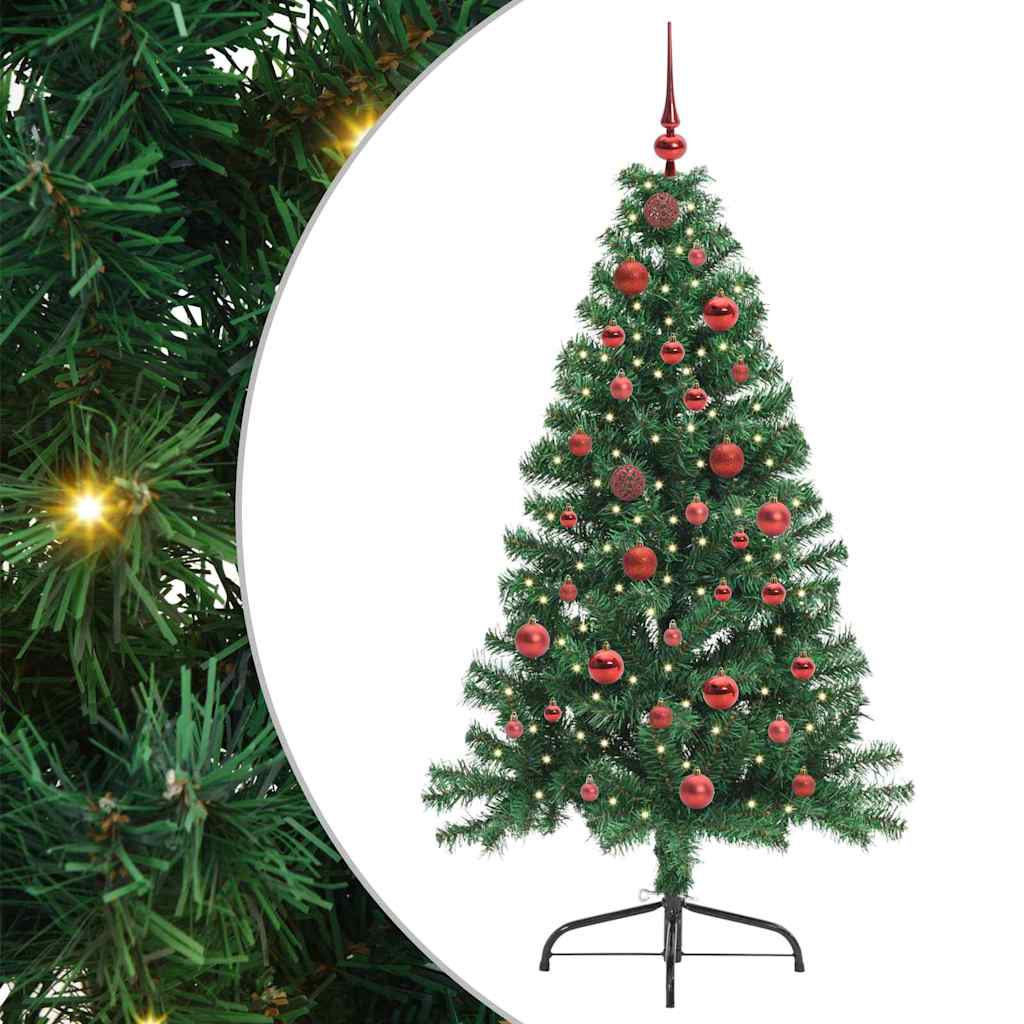 Árvore de Natal Artificial Pré-iluminada Verde 150 cm PVC