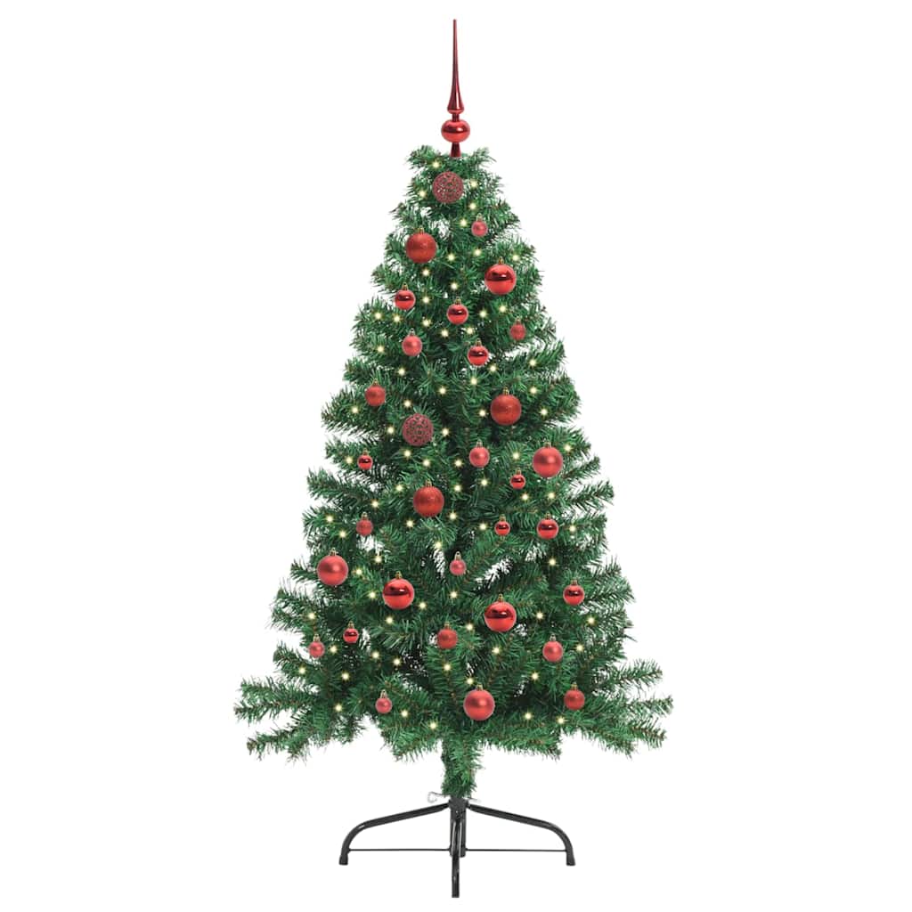 Árvore de Natal Artificial Pré-iluminada Verde 150 cm PVC