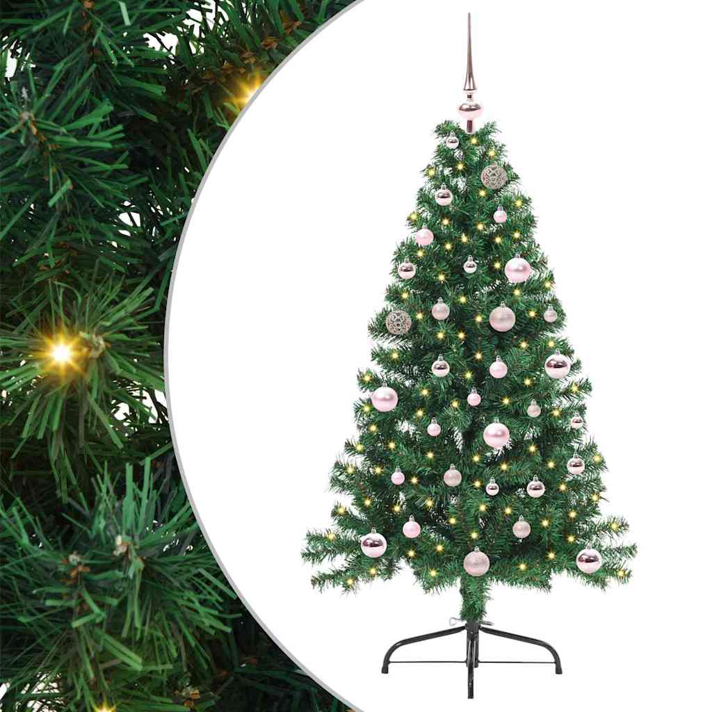 Árvore de Natal Artificial Pré-iluminada Verde 150 cm PVC