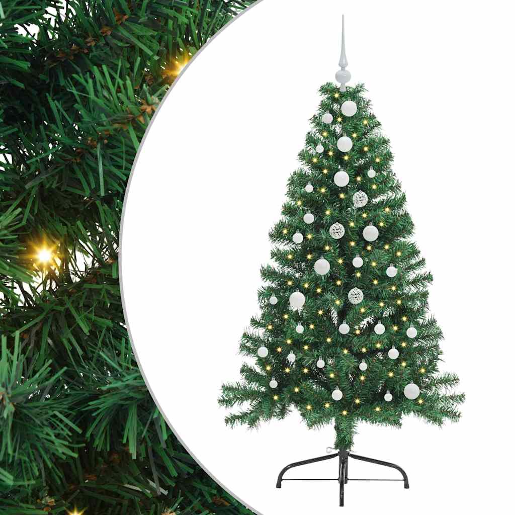 Árvore de Natal Artificial Pré-iluminada Verde 150 cm PVC