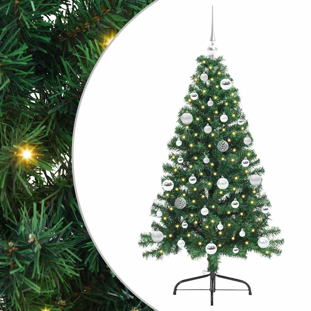 Árvore de Natal Artificial Pré-iluminada Verde 150 cm PVC
