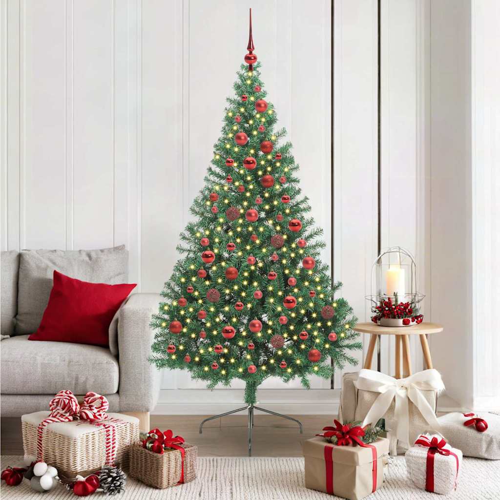 Árvore de Natal Artificial Pré-iluminada Verde 180 cm PVC