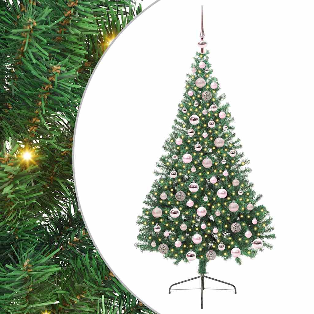 Árvore de Natal Artificial Pré-iluminada Verde 180 cm PVC