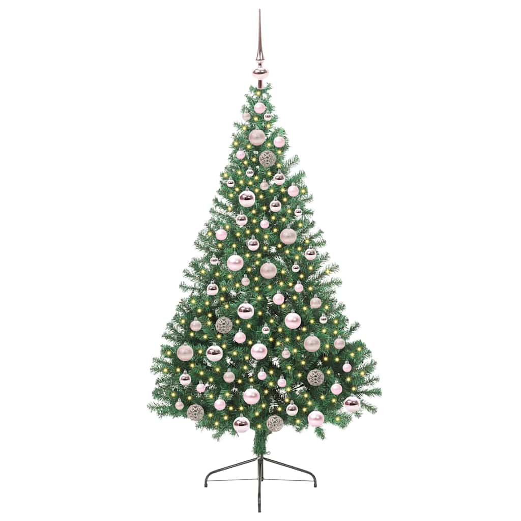 Árvore de Natal Artificial Pré-iluminada Verde 180 cm PVC