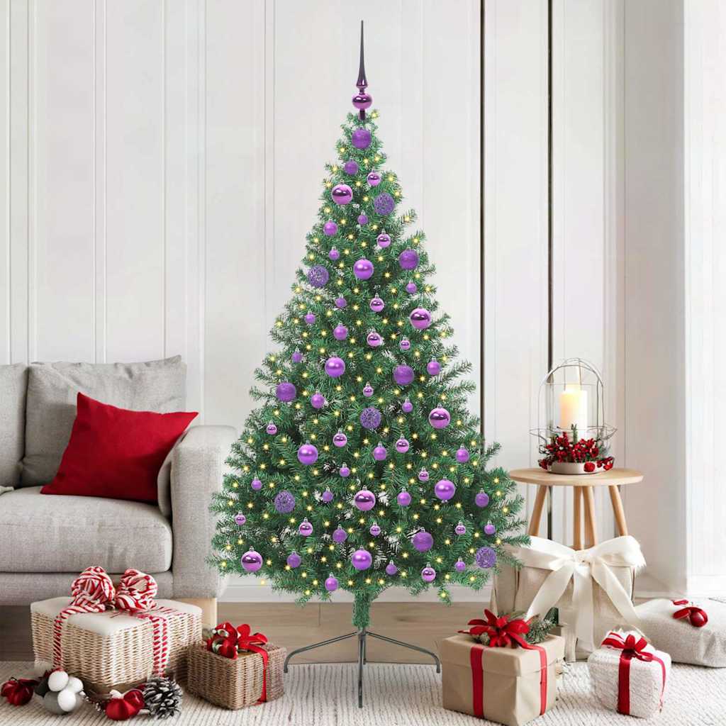 Árvore de Natal Artificial Pré-iluminada Verde 180 cm PVC