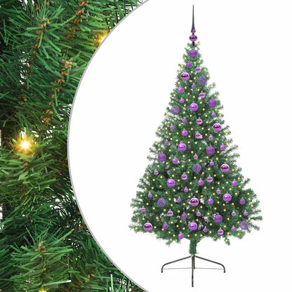 Árvore de Natal Artificial Pré-iluminada Verde 180 cm PVC