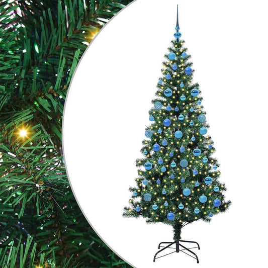 Árvore de Natal Artificial Pré-iluminada Verde 180 cm PVC
