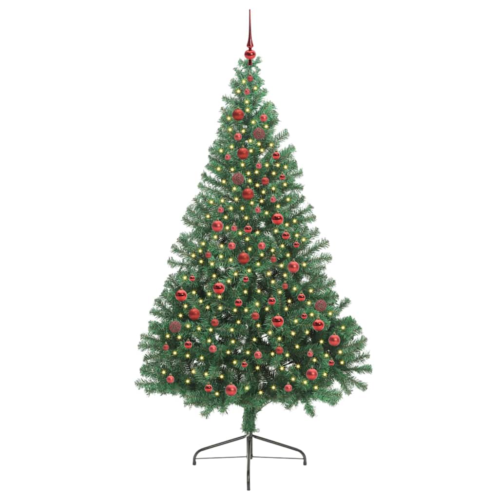 Árvore de Natal Artificial Pré-iluminada Verde 210 cm PVC