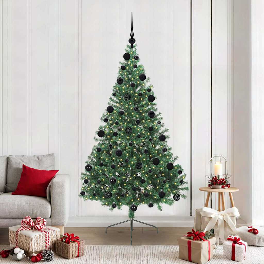 Árvore de Natal Artificial Pré-iluminada Verde 210 cm PVC