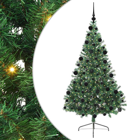 Árvore de Natal Artificial Pré-iluminada Verde 210 cm PVC