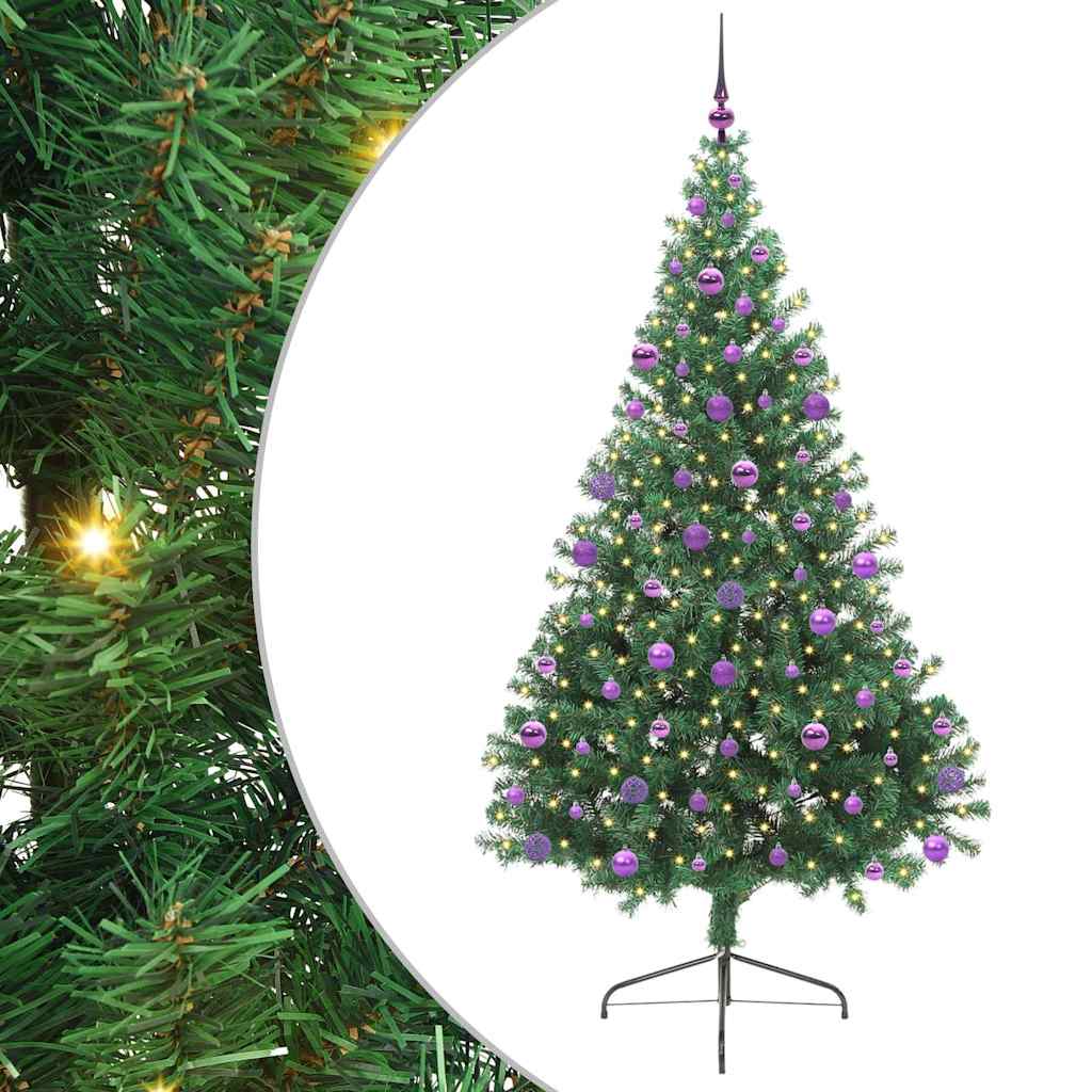 Árvore de Natal Artificial Pré-iluminada Verde 210 cm PVC