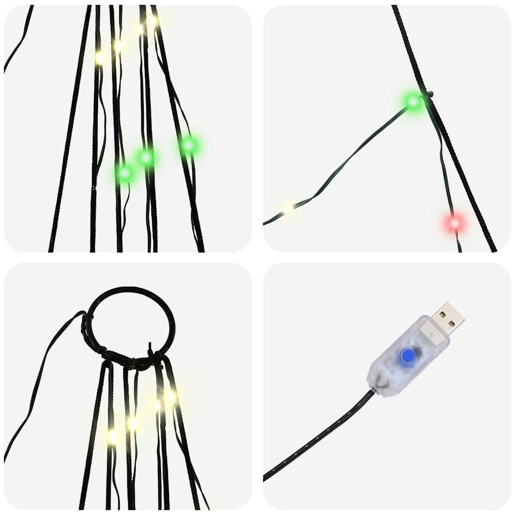 Árvore de Natal LED com Estacas para o Solo Multicolor 182 cm